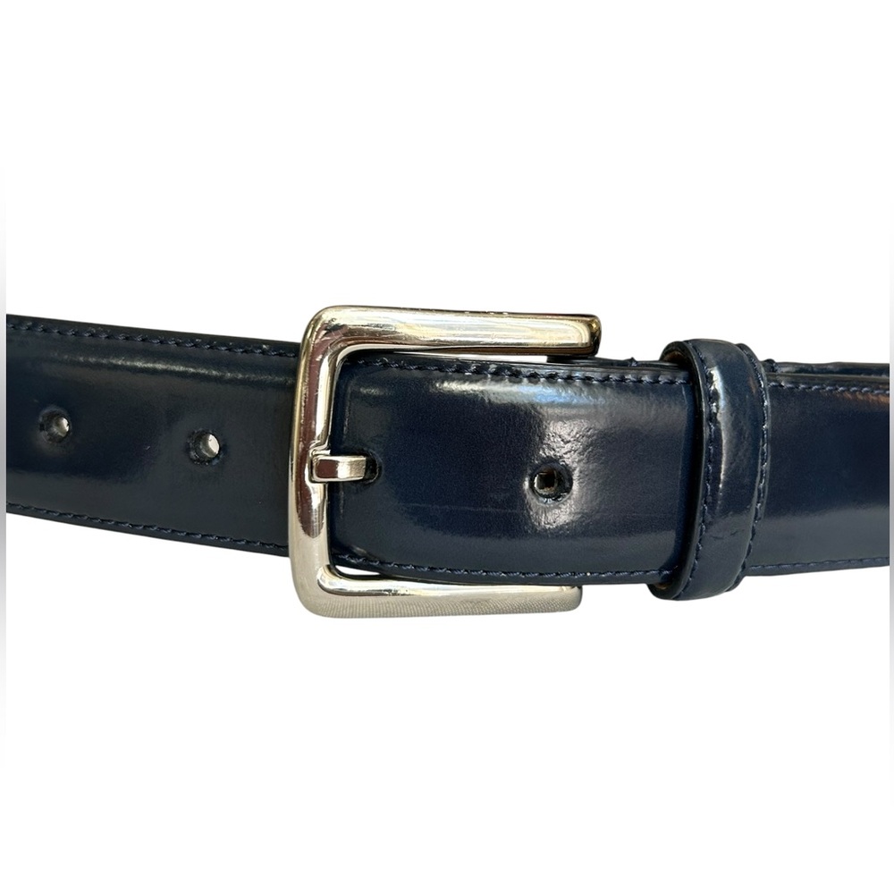 Cole Haan Men's Gramercy Leather Belt - Navy Blue